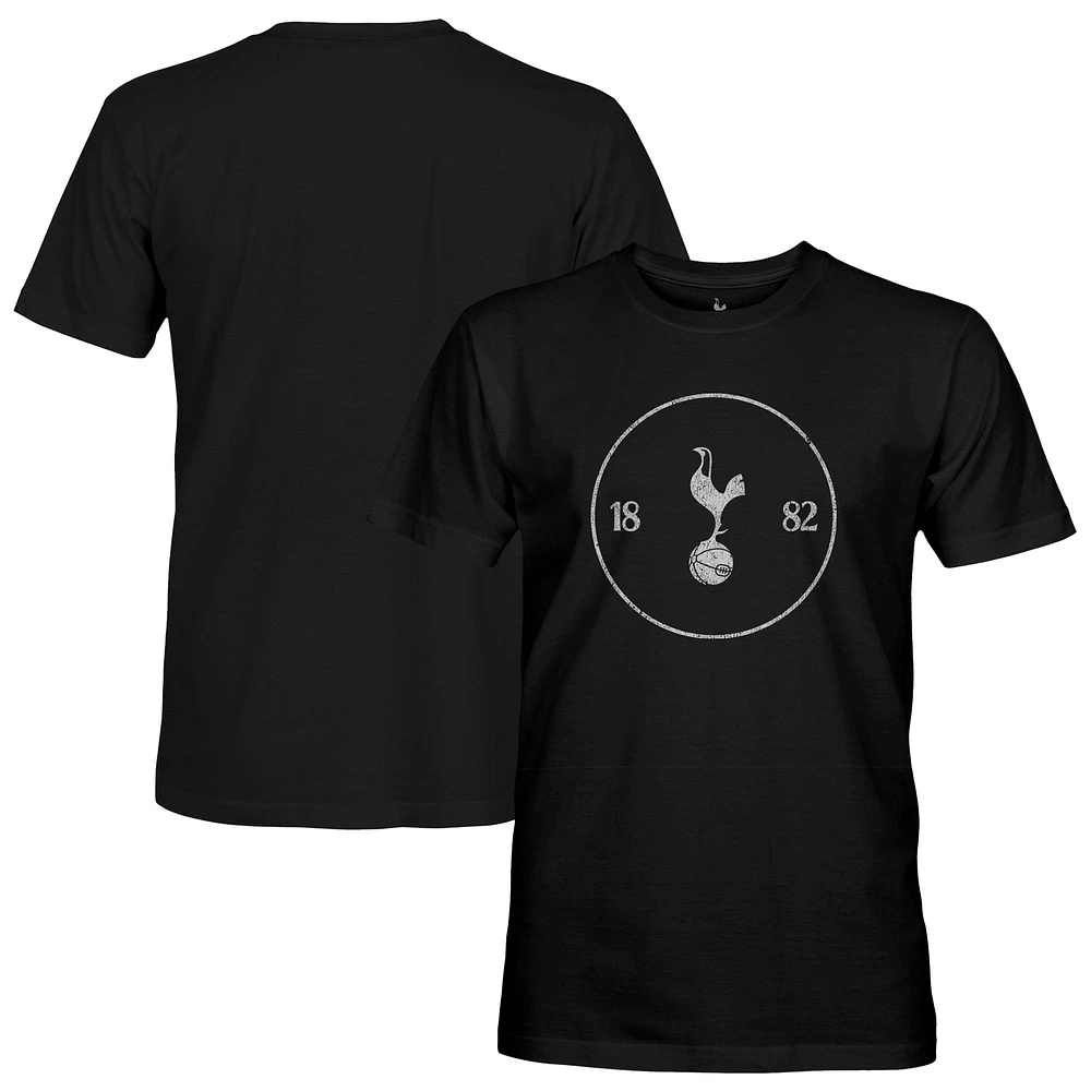 Men's 1863FC Black Tottenham Hotspur Mono Crest Slub T-Shirt