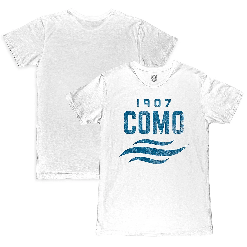 Men's 1863FC White Como 1907 Mono Crest Slub T-Shirt