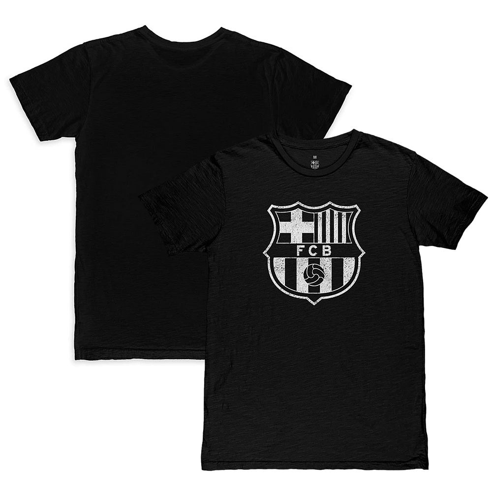 Men's 1863FC Black Barcelona Mono Crest Slub T-Shirt
