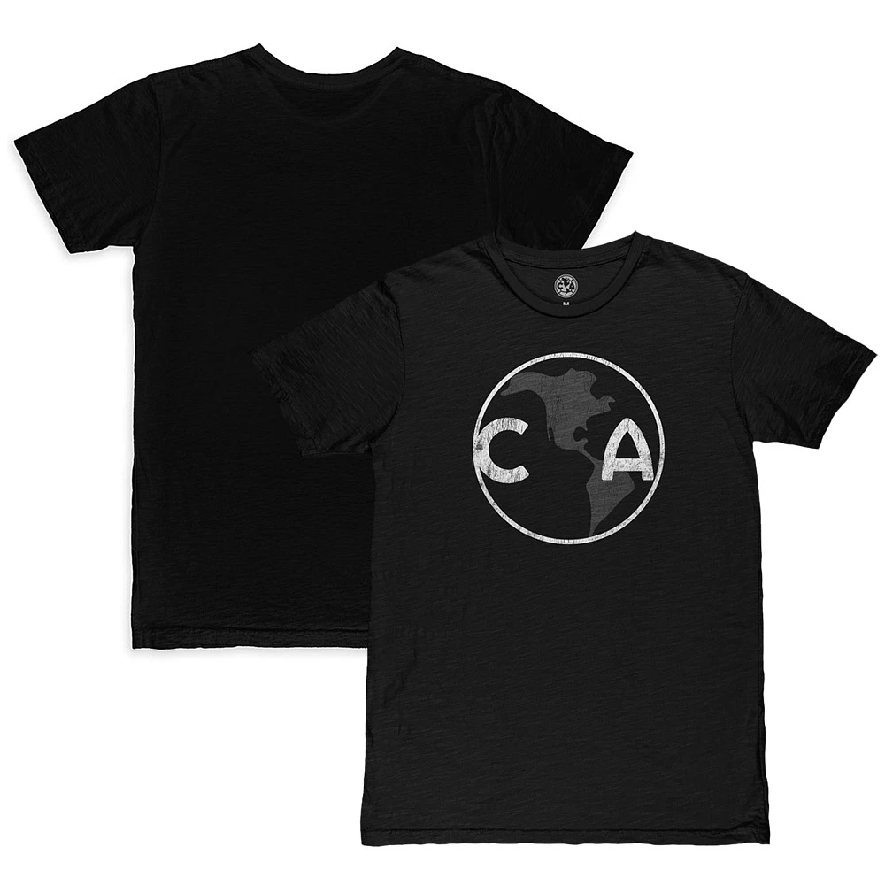 Men's 1863FC Black Club America Mono Crest Slub T-Shirt