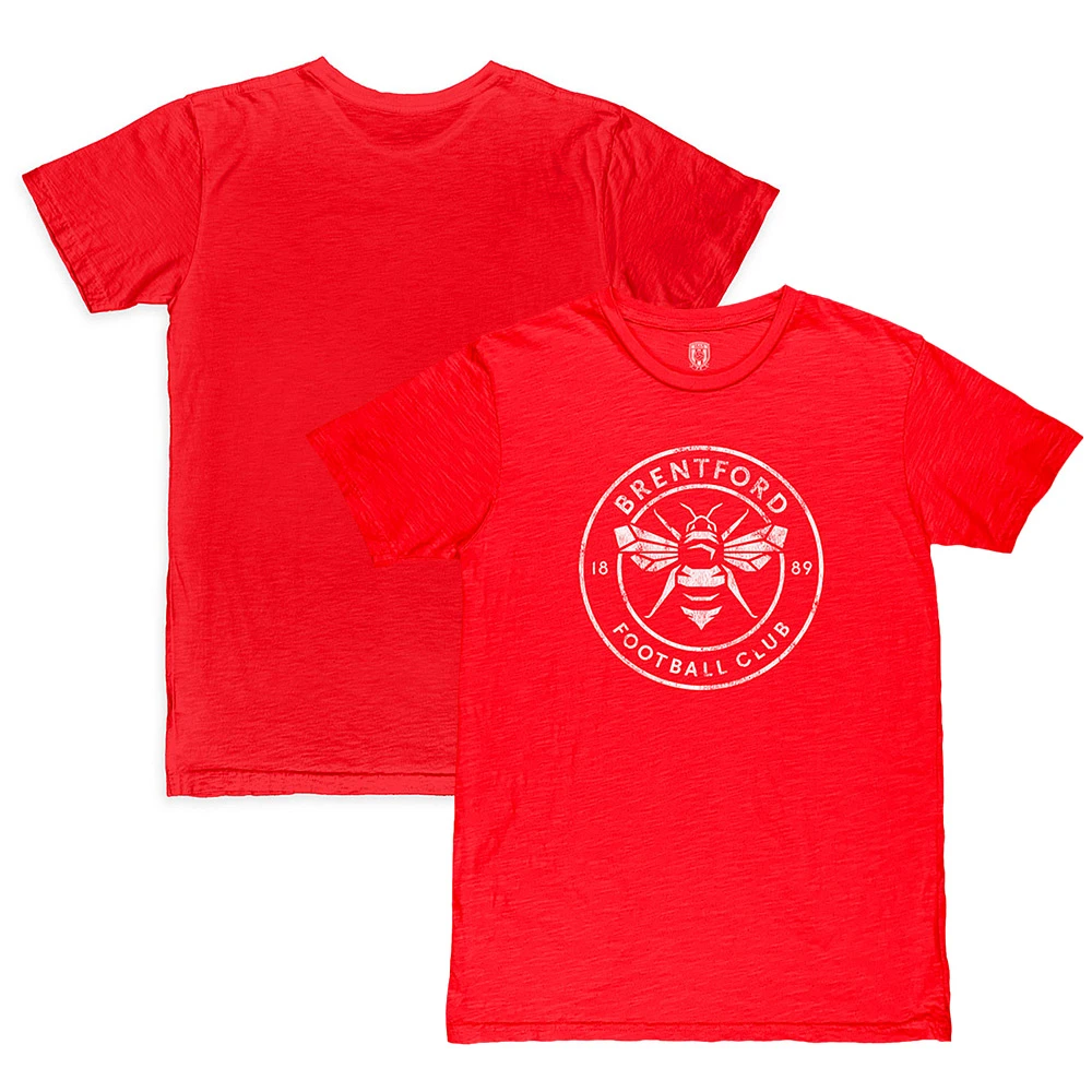 Men's 1863FC Red Brentford FC Mono Crest Slub T-Shirt