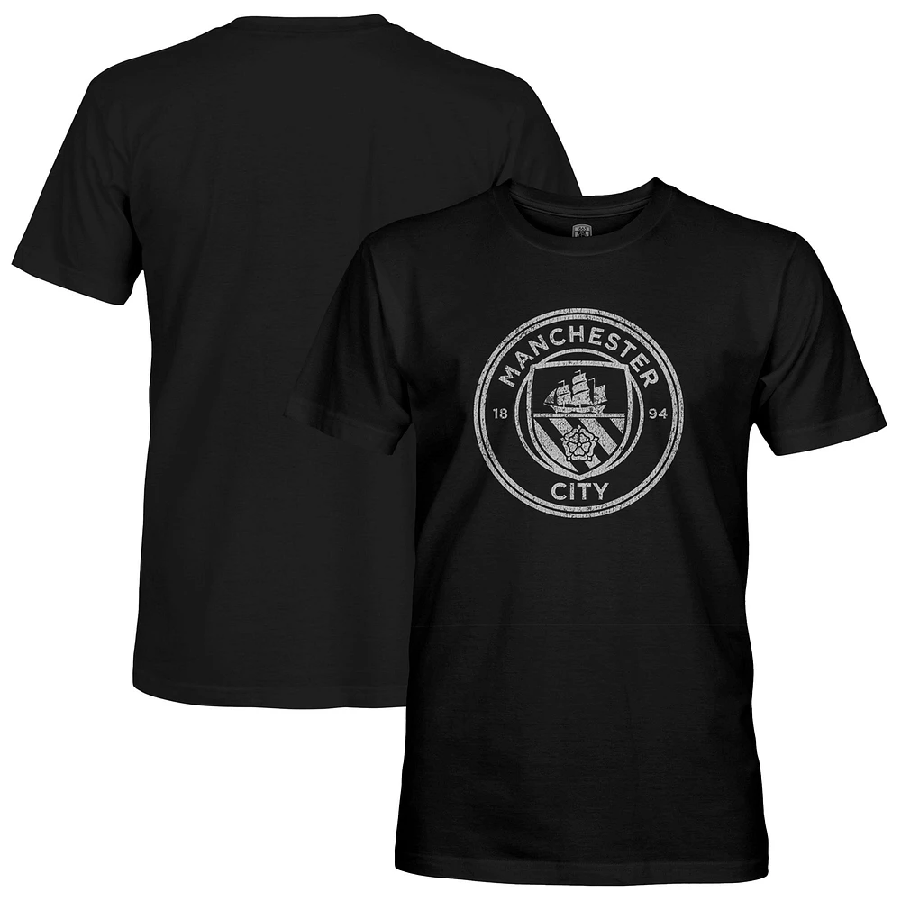 Men's 1863FC Black Manchester City Mono Crest Slub T-Shirt
