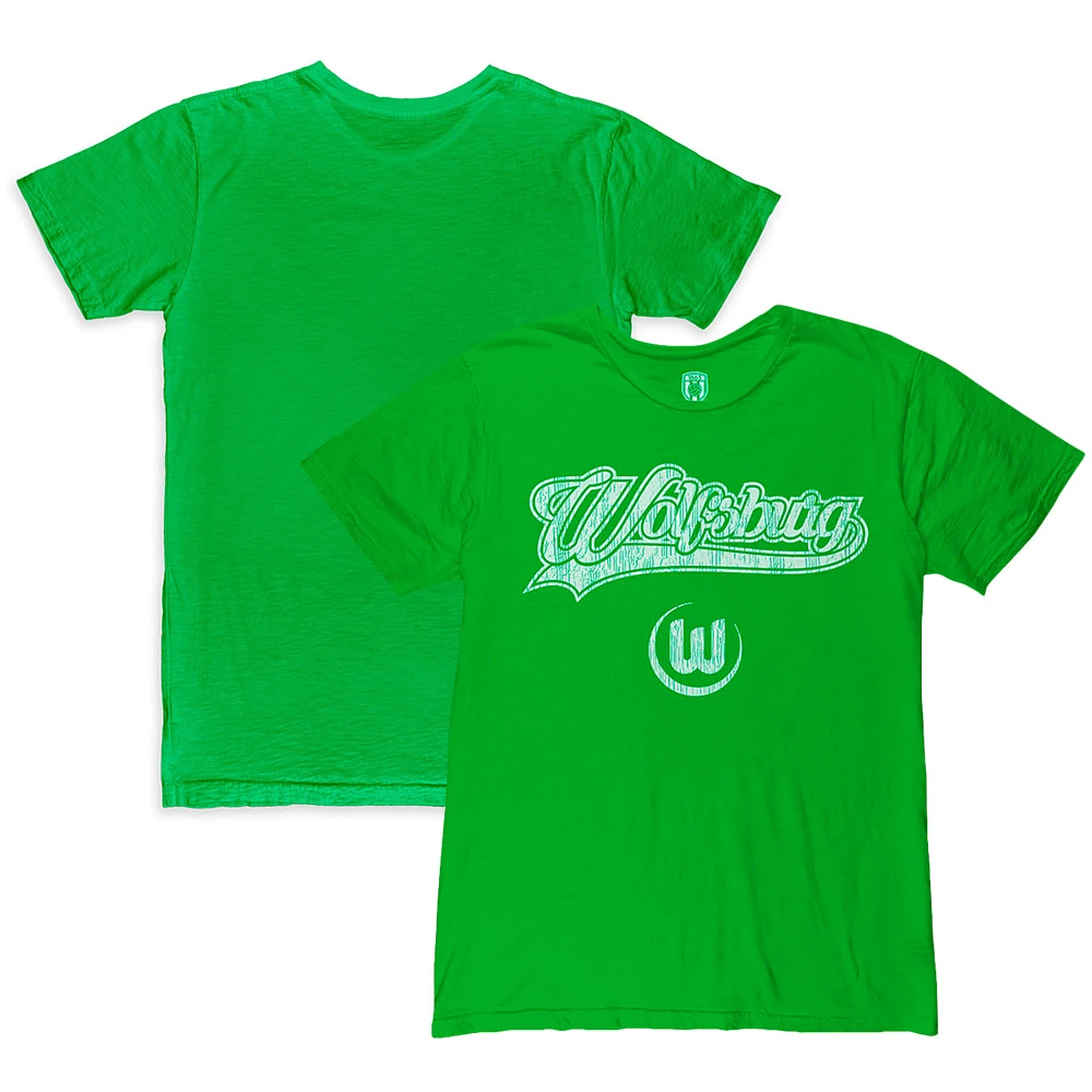 Men's 1863FC Neon Green VfL Wolfsburg Script Slub T-Shirt