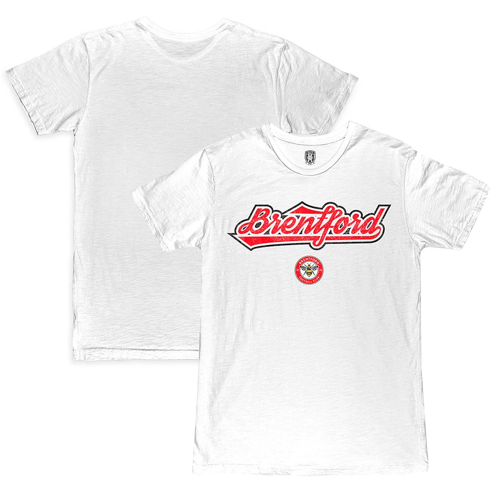 Men's 1863FC White Brentford FC Script Slub T-Shirt