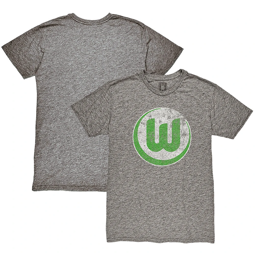 Men's 1863FC Heather Gray VfL Wolfsburg Color Crest Twisted Tri-Blend Slub T-Shirt