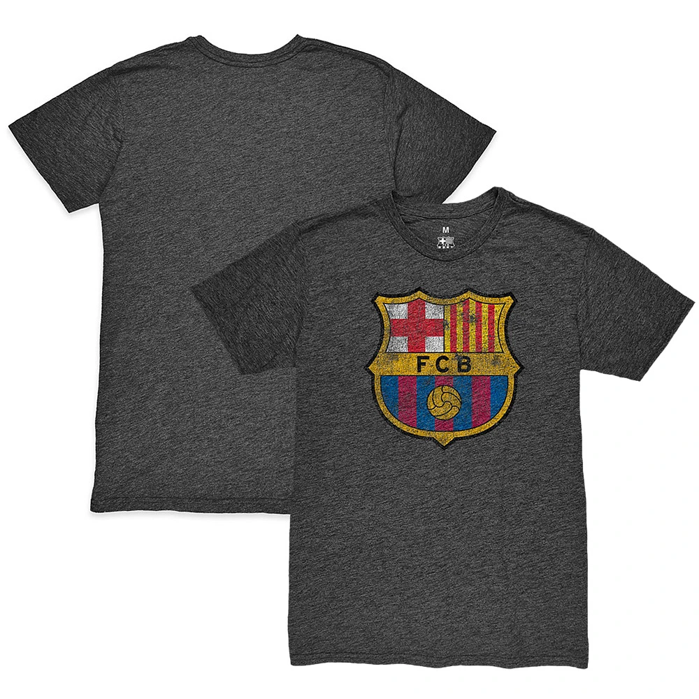 Men's 1863FC Heather Black Barcelona Color Crest Twisted Tri-Blend Slub T-Shirt