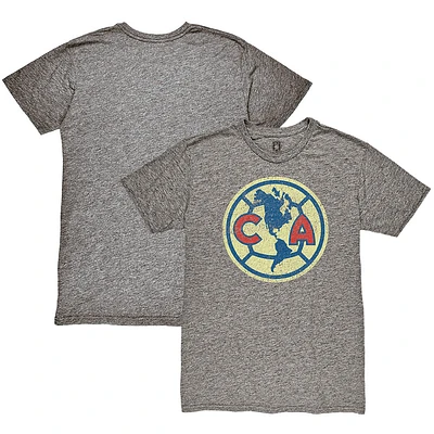 Men's 1863FC Heather Gray Club America Color Crest Twisted Tri-Blend Slub T-Shirt