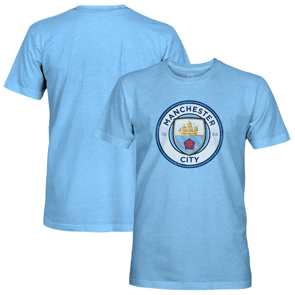 Men's 1863FC Sky Blue Manchester City Color Crest Twisted Tri-Blend Slub T-Shirt
