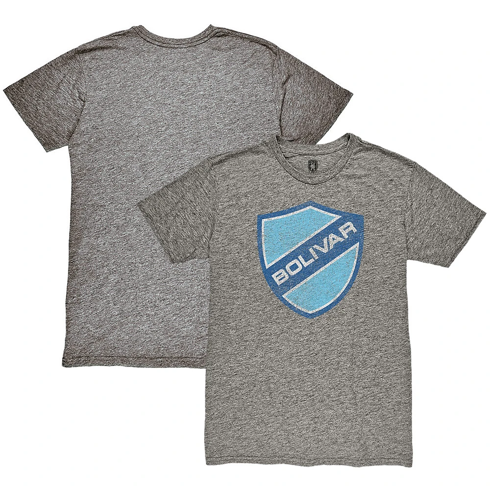 Men's 1863FC Heather Gray Club Bolívar Color Crest Twisted Tri-Blend Slub T-Shirt