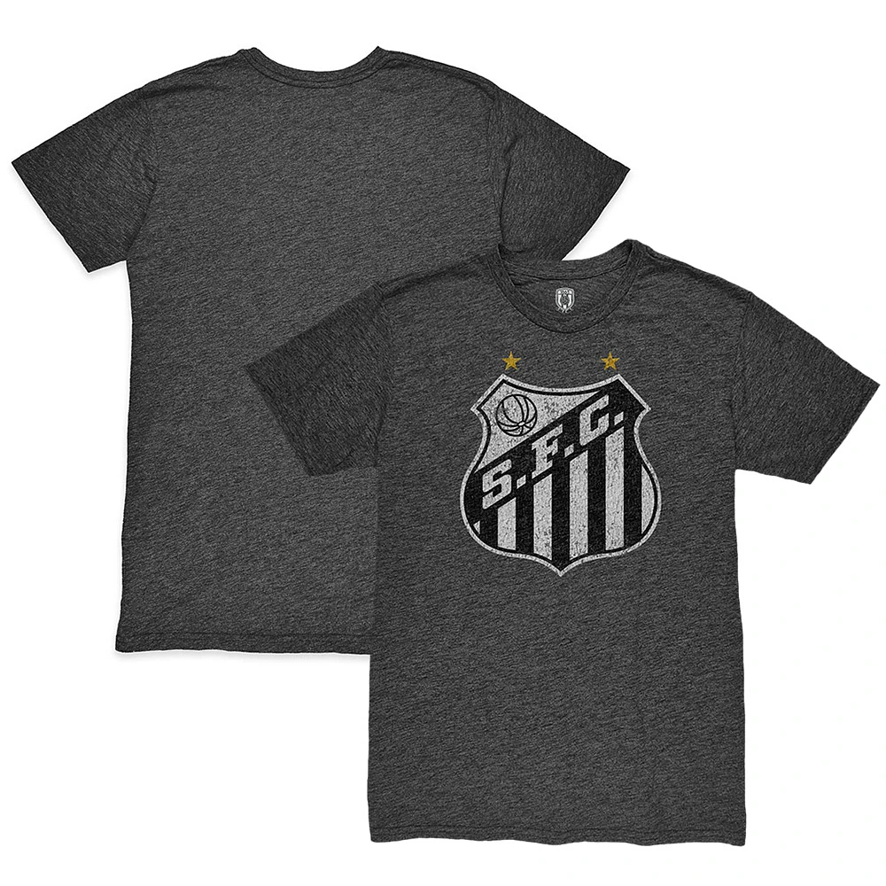 Men's 1863FC Heather Black Santos FC Color Crest Twisted Tri-Blend Slub T-Shirt