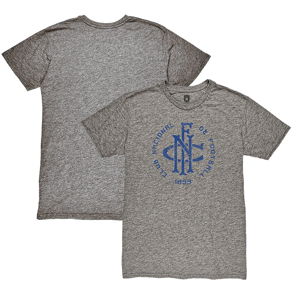 Men's 1863FC Heather Gray Club Nacional de Football Retro Crest Twisted Tri-Blend Slub T-Shirt