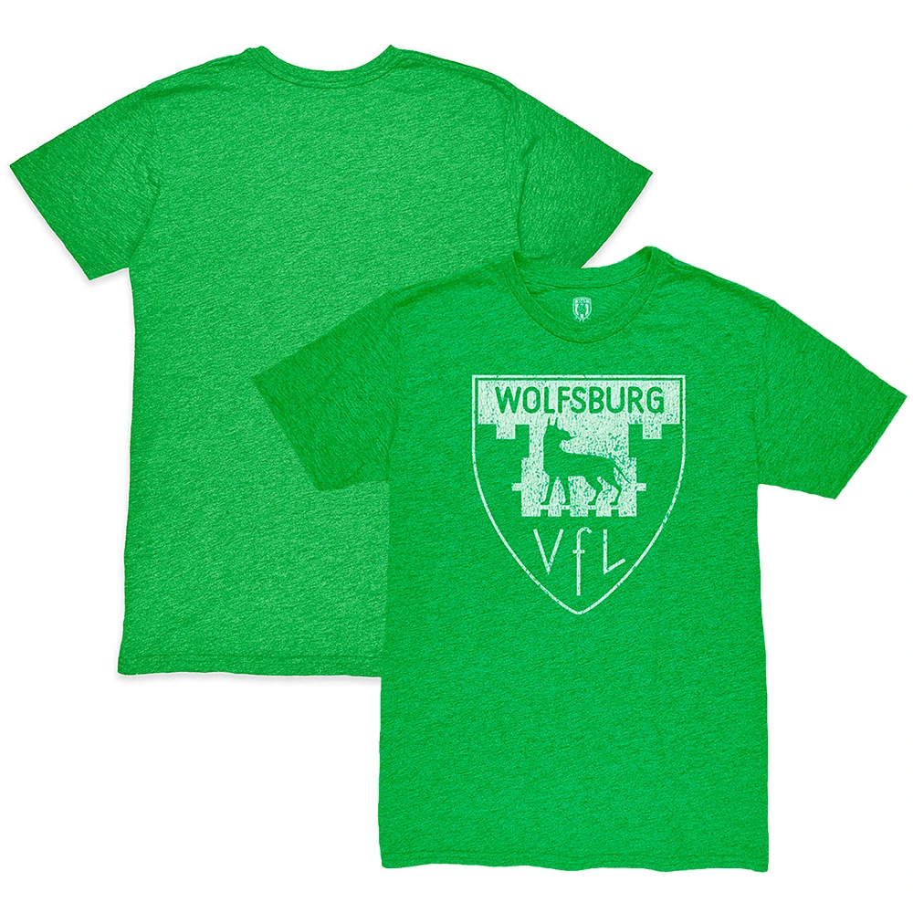 Men's 1863FC Neon Green VfL Wolfsburg Retro Crest Twisted Tri-Blend Slub T-Shirt