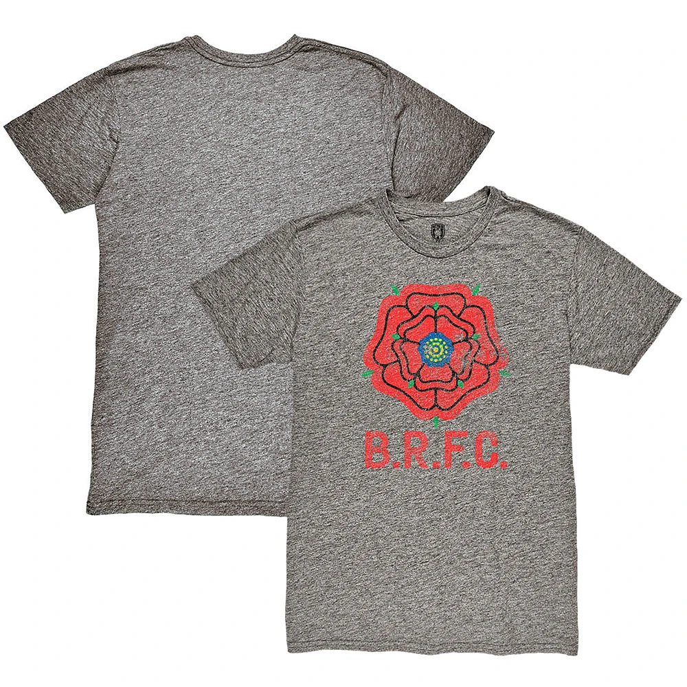 Men's 1863FC Heather Gray Blackburn Rovers Retro Crest Twisted Tri-Blend Slub T-Shirt