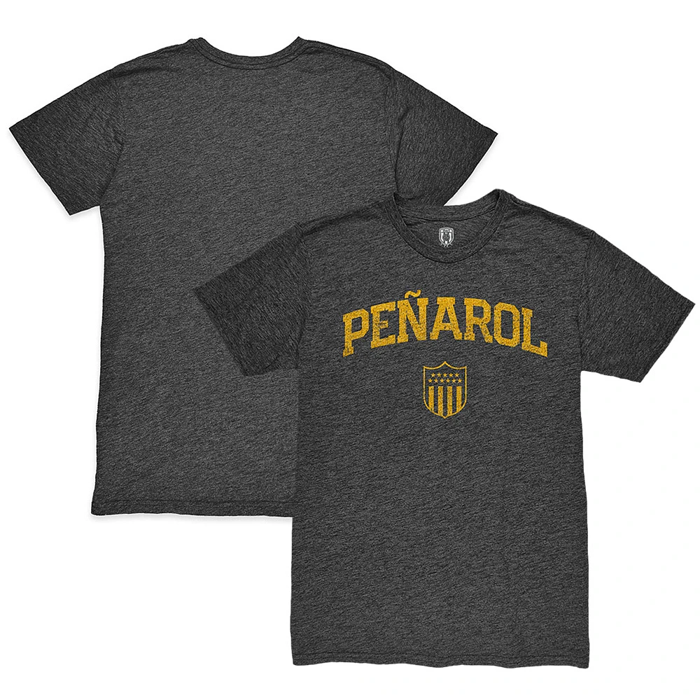 Men's 1863FC Heather Black Club Atlético Peñarol Wordmark Twisted Tri-Blend Slub T-Shirt