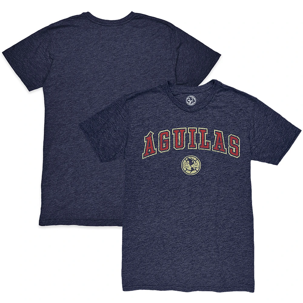 Men's 1863FC Heather Navy Club America Wordmark Twisted Tri-Blend Slub T-Shirt