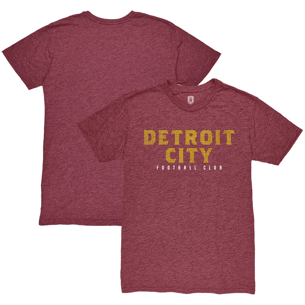 Men's 1863FC Maroon Detroit City FC Wordmark Twisted Tri-Blend Slub T-Shirt