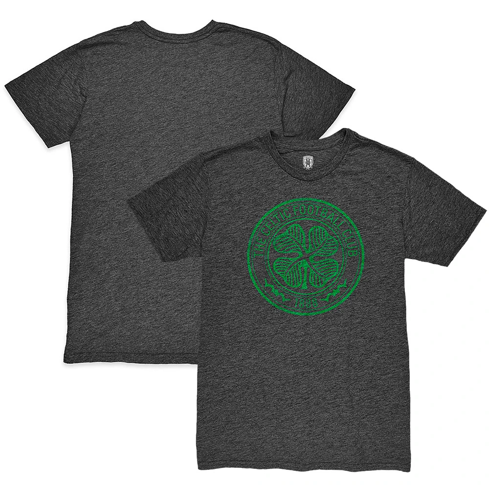 Men's 1863FC Heather Black Celtic Mono Crest Twisted Tri-Blend Slub T-Shirt