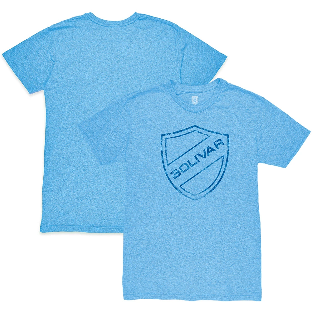Men's 1863FC Light Blue Club Bolívar Mono Crest Twisted Tri-Blend Slub T-Shirt