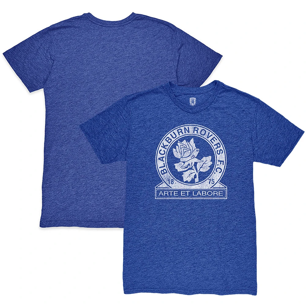 Men's 1863FC Heather Royal Blackburn Rovers Mono Crest Twisted Tri-Blend Slub T-Shirt