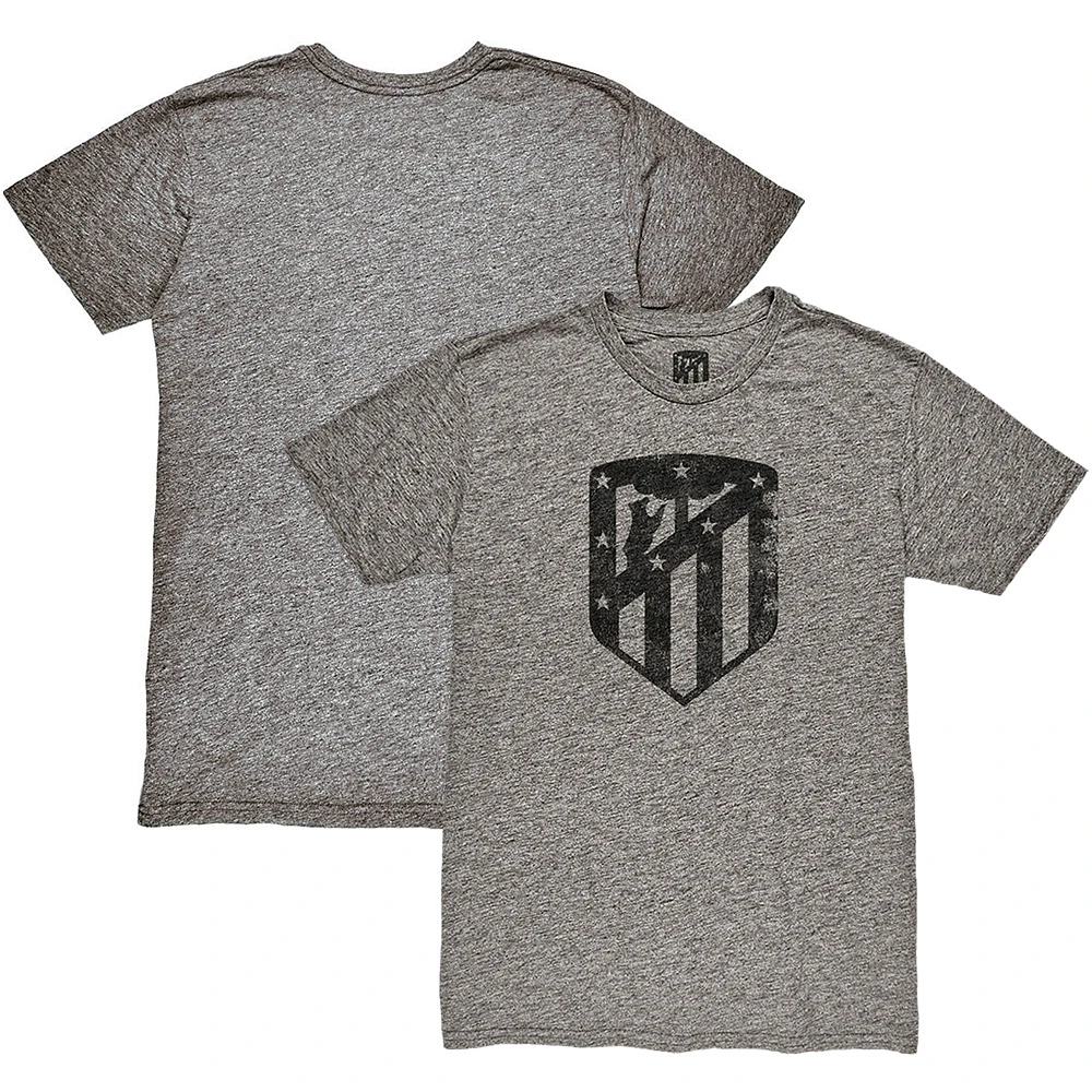 Men's 1863FC Heather Gray Atletico de Madrid Mono Crest Twisted Tri-Blend Slub T-Shirt