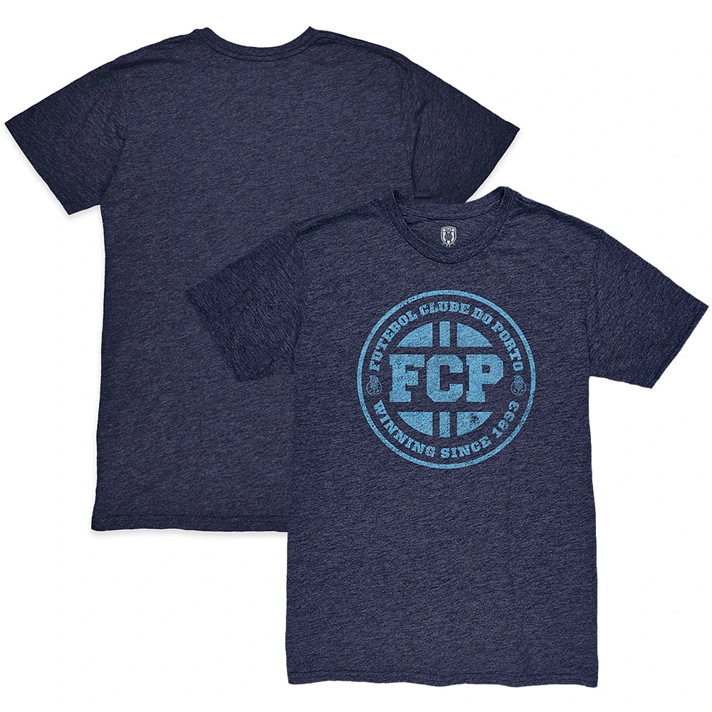 Men's 1863FC Heather Navy FC Porto Mono Crest Twisted Tri-Blend Slub T-Shirt