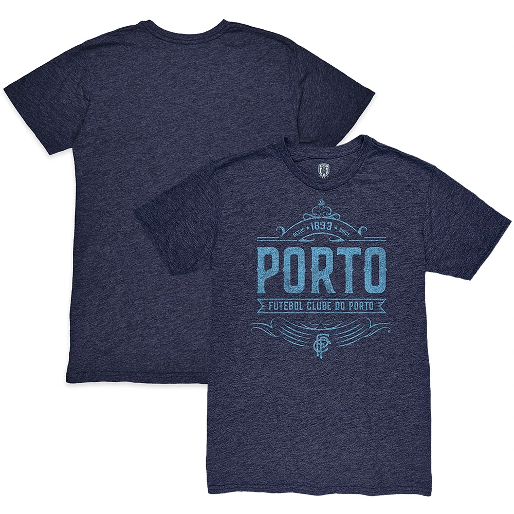 Men's 1863FC Heather Navy FC Porto Retro Flourish Twisted Tri-Blend Slub T-Shirt
