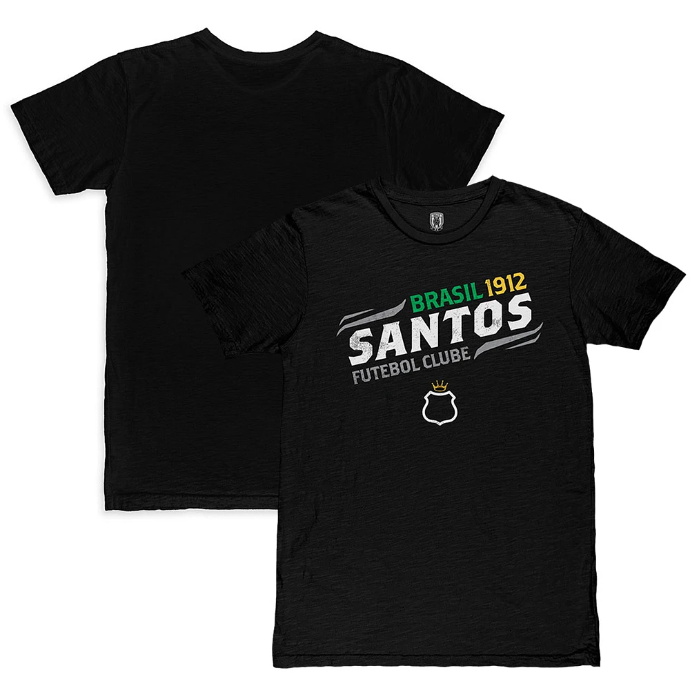 Men's 1863FC Black Santos FC Team Legacy Slub T-Ahirt