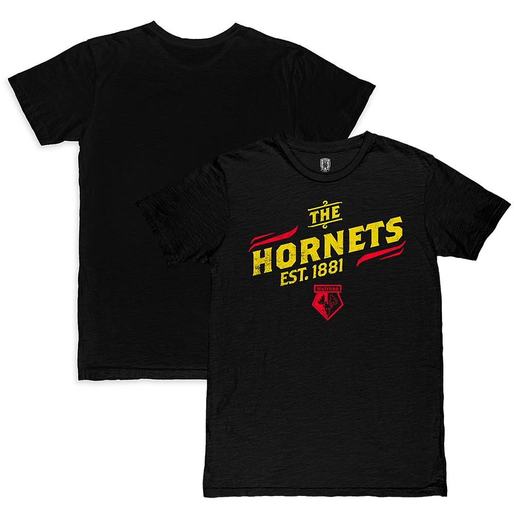 Men's 1863FC Black Watford Team Legacy Slub T-Ahirt