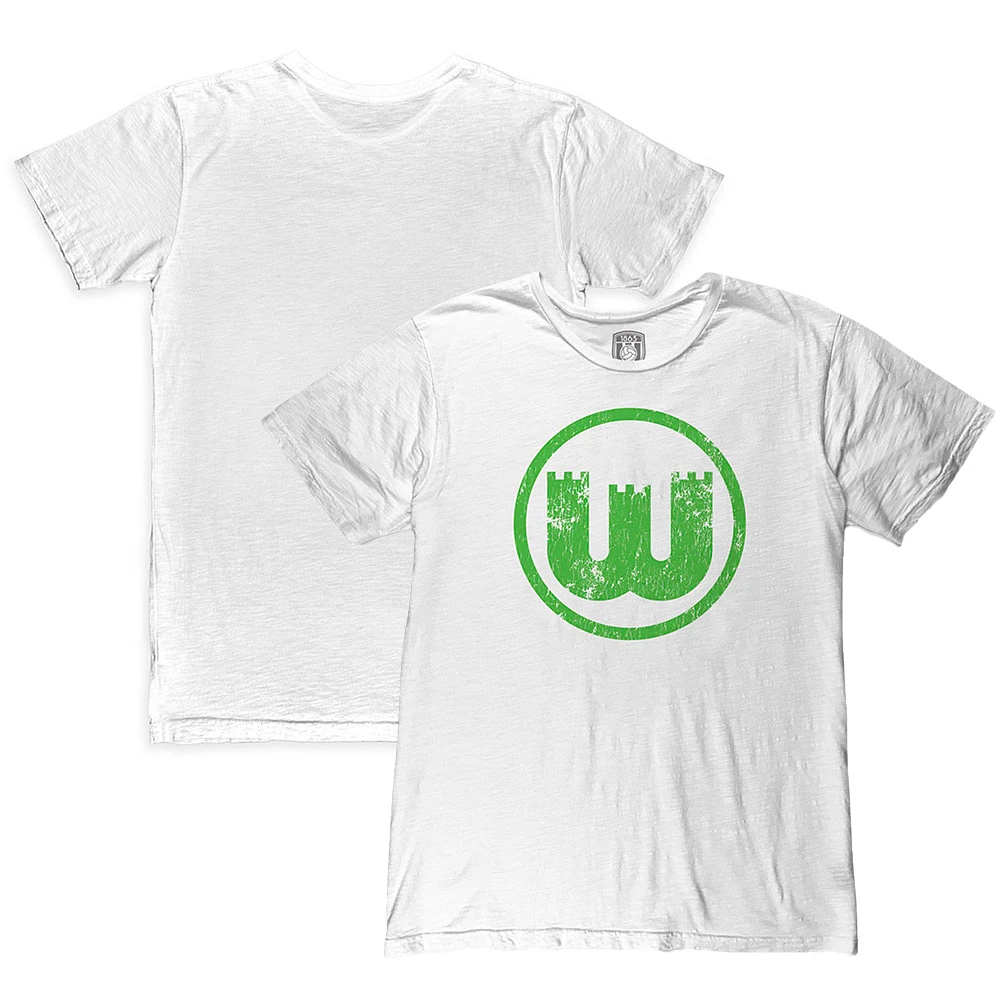 Men's 1863FC White VfL Wolfsburg Retro Crest Slub T-Shirt