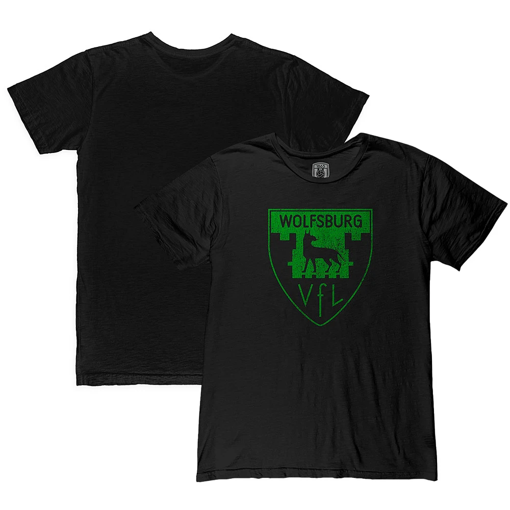 Men's 1863FC Black VfL Wolfsburg Retro Crest Slub T-Shirt