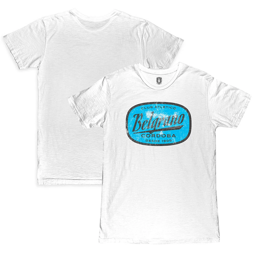 Men's 1863FC White Club Atletico Belgrano Retro Seal Slub T-Shirt