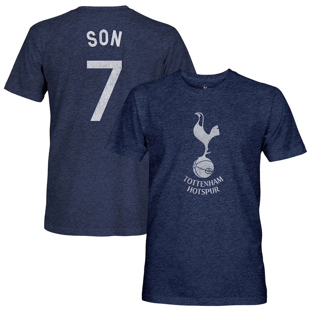 Men's 1863FC Son Heung-Min Heather Navy Tottenham Hotspur Player Name & Number Twisted Tri-Blend Slub T-Shirt