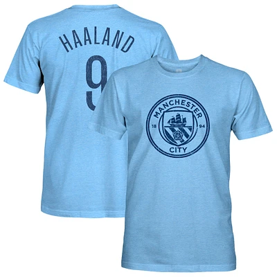 Men's 1863FC Erling Haaland Sky Blue Manchester City Player Name & Number Twisted Tri-Blend Slub T-Shirt