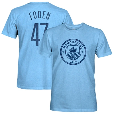 Men's 1863FC Phil Foden Sky Blue Manchester City Player Name & Number Twisted Tri-Blend Slub T-Shirt