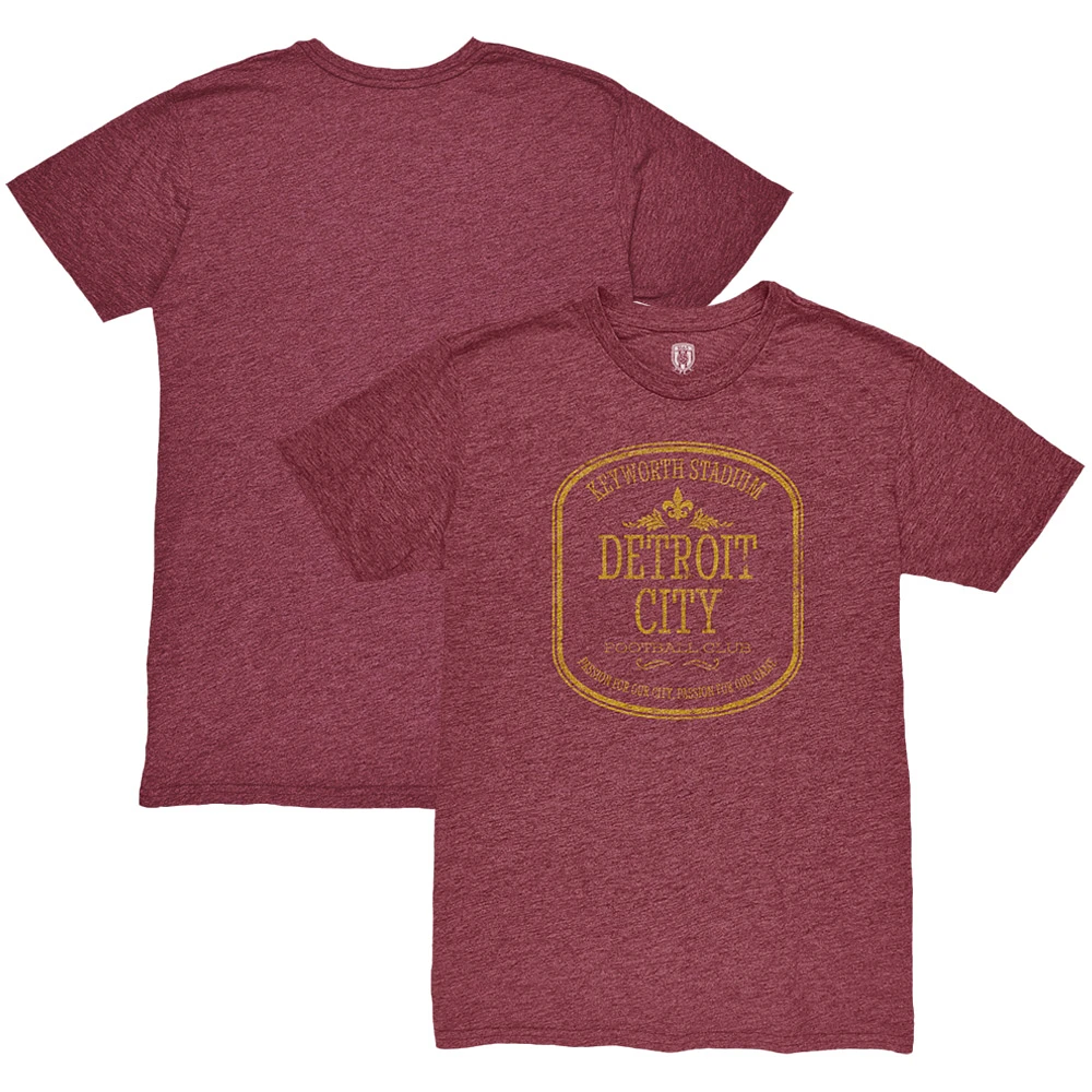 Men's 1863FC Red Detroit City FC Retro Seal Twisted Tri-Blend Slub T-Shirt