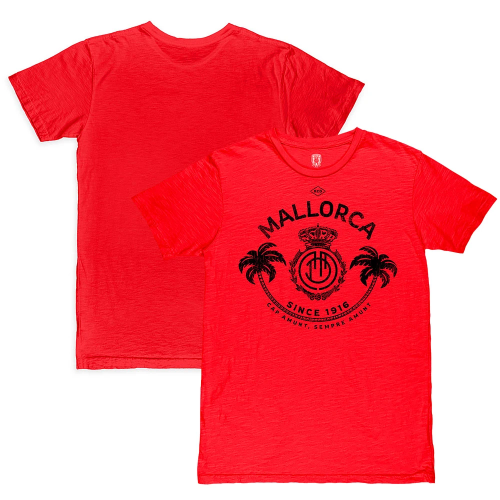 Men's 1863FC Red RCD Mallorca Palms Slub T-Shirt
