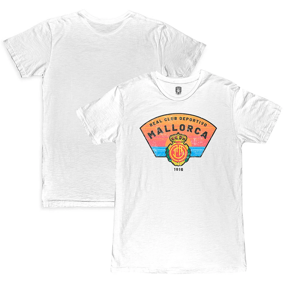 Men's 1863FC White RCD Mallorca Sun Rise Slub T-Shirt