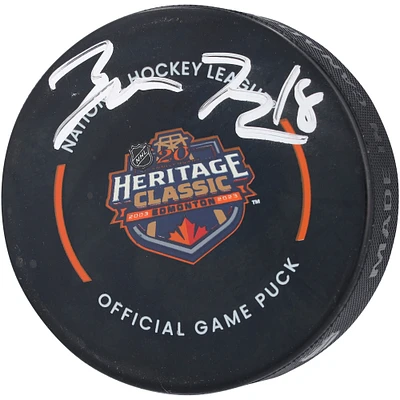 Zach Hyman Edmonton Oilers Autographed 2023 Heritage Classic Official Game Puck