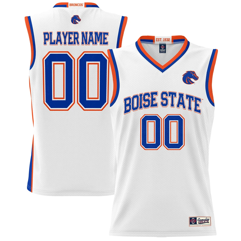 Men's GameDay Greats White Boise State Broncos NIL Pick-A-Player Basketball Jersey
