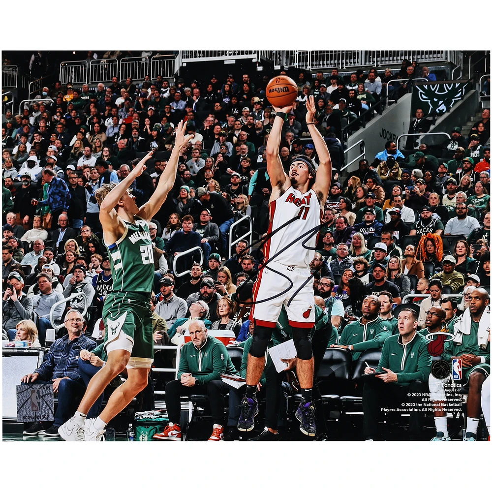 Jaime Jaquez Jr. Miami Heat Autographed 8" x 10" Shooting in White Photograph