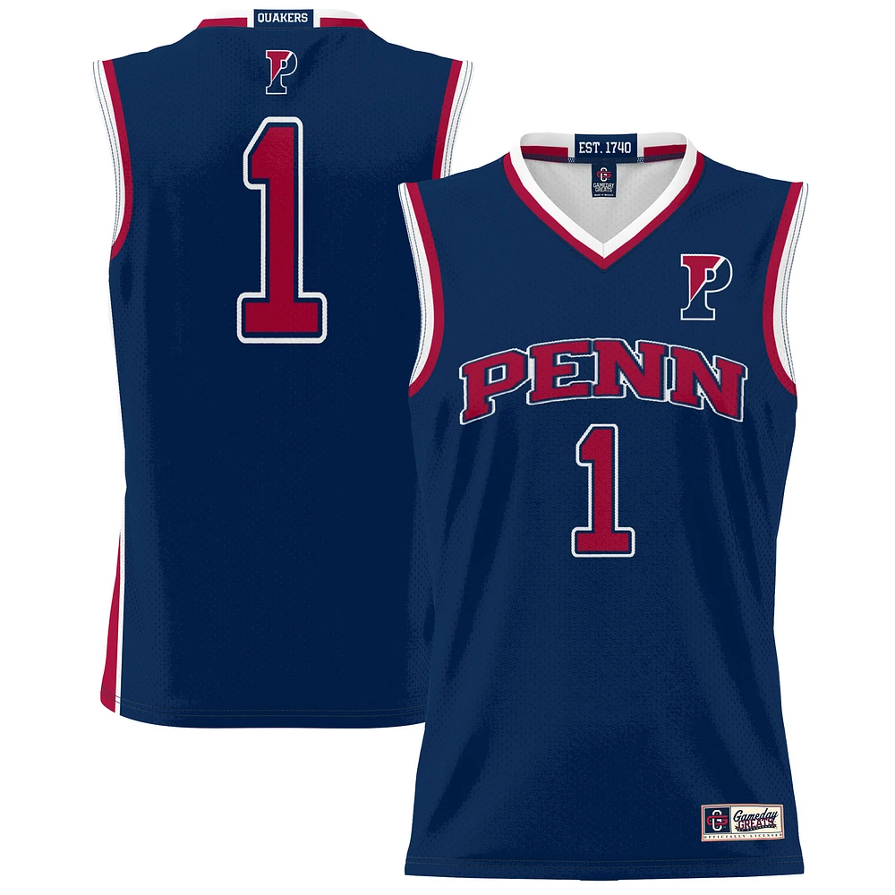 Unisex GameDay Greats #1 Navy Pennsylvania Quakers Lightweight Basketball Jersey