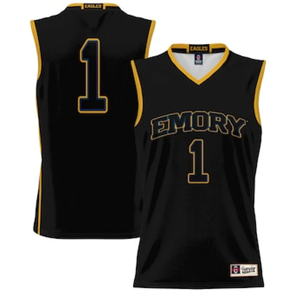 Youth GameDay Greats #1 Black Emory Eagles Lightweight Basketball Jersey