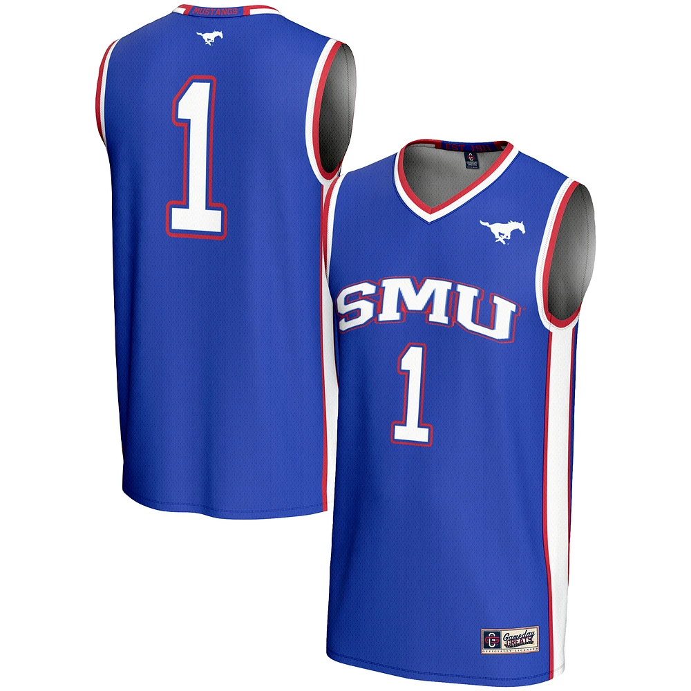 Youth GameDay Greats #1 Royal SMU Mustangs Lightweight Basketball Jersey