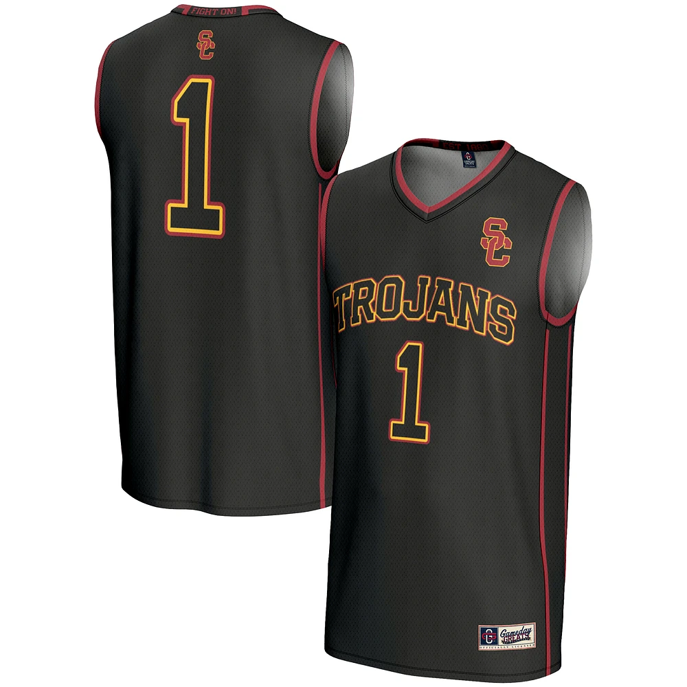 Youth GameDay Greats #1 Black USC Trojans Lightweight Basketball Jersey
