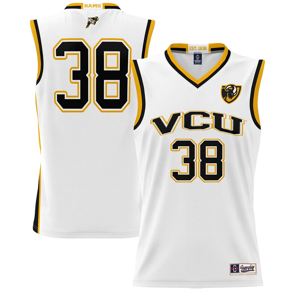 Youth GameDay Greats #38 White VCU Rams Lightweight Basketball Jersey