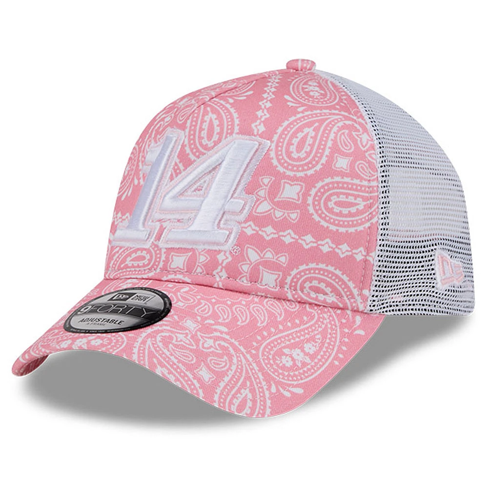 Men's New Era Pink Chase Briscoe 9FORTY A-Frame Trucker Paisley Adjustable Hat
