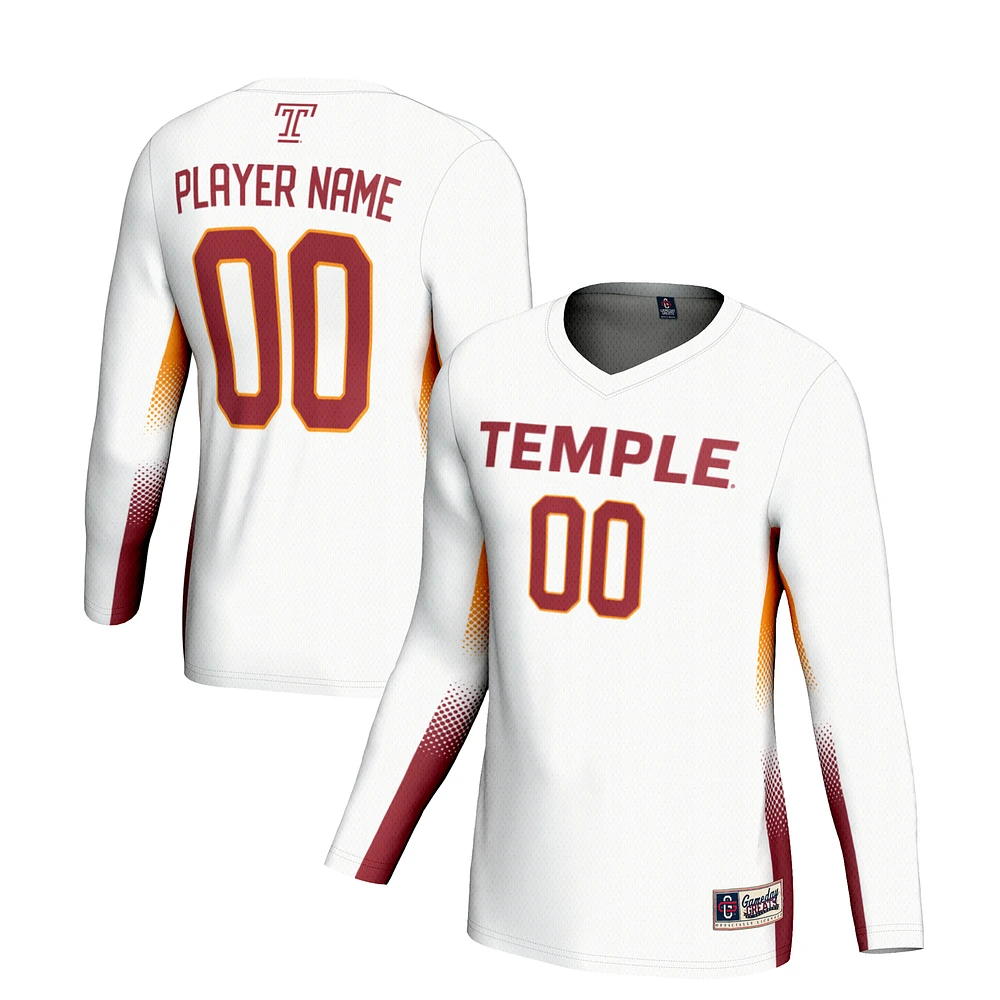 Youth GameDay Greats White Temple Owls NIL Pick-A-Player Lightweight Women's Volleyball Jersey
