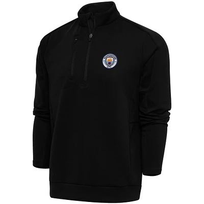 Men's Black Manchester City Genesis Quarter-Zip Pullover