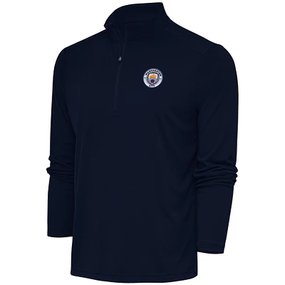 Men's Navy Manchester City Statement Quarter-Zip Pullover