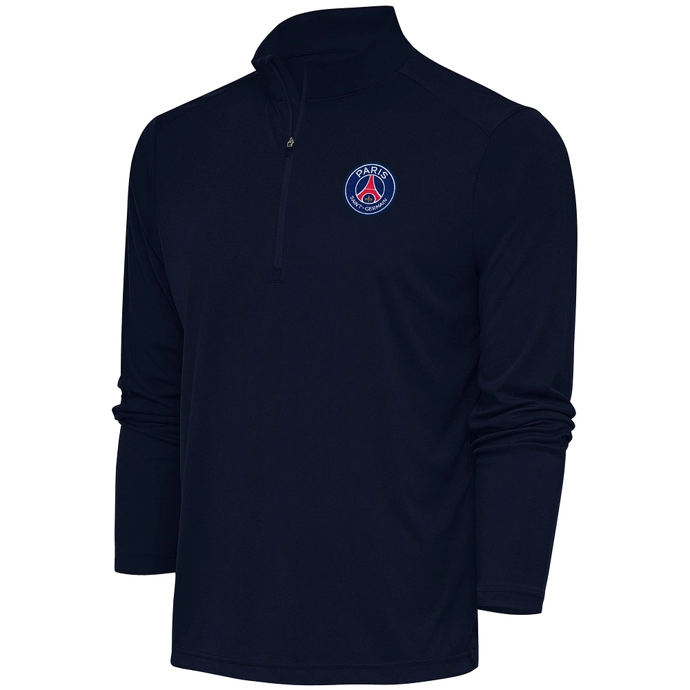 Men's Navy Paris Saint-Germain Statement Quarter-Zip Pullover